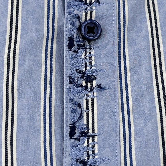 Robert Graham Shirt Men XL Blue White Stripes Long Sleeve Button Down Flip Cuff - Picture 6 of 14
